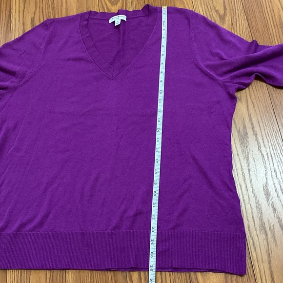 Studio Works women’s ribbed V-neck purple sweater long sleeves plus size 1X - Picture 11 of 12